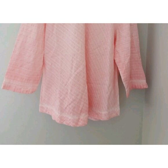 New Focus Casual Life Waffle Textured Popover Blouse - Picture 4 of 9